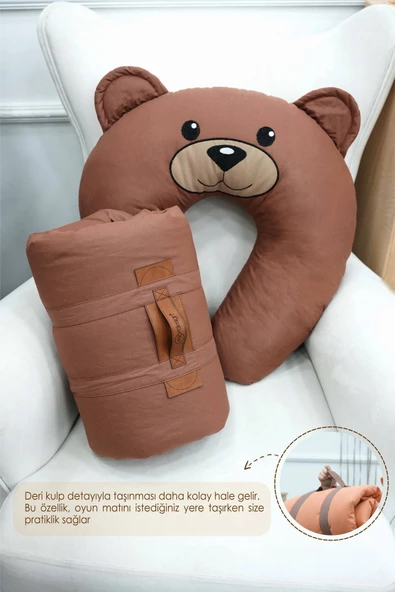 MORDESİGN Bebek/Çocuk Oyun Halısı, Yenidoğan Emekleme Pedi, Aktivite Oyun Matı, Morbear Serisi - 4