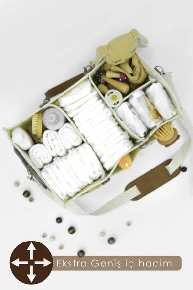 MORDESİGN Xl Büyük Boy Çok Amaçlı Kalın Keçe Anne Bebek Bakım Çantası, Dolap Içi Organizer, Scotch Serisi - 6