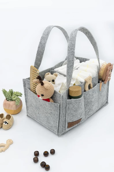 MORDESİGN Keçe Anne Bebek Bakım Çantası Yenidoğan Alt Açma Değiştirme Için Organizer Taşınabilir Düzenleyici - 6