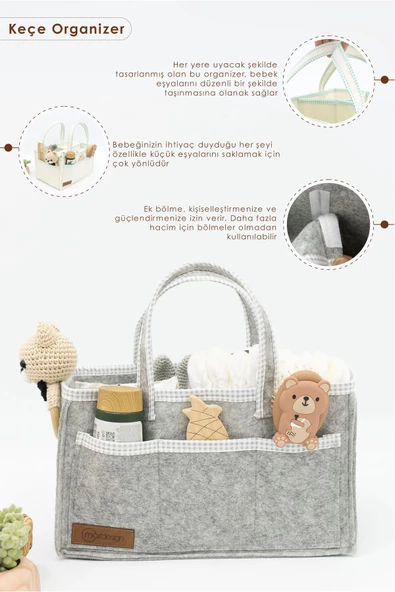 MORDESİGN Yenidoğan Bebek Bakım Çeyiz Seti Bebek Hediyesi, Anne Bebek Organizer, Bebek Hediye Kutusu - 3