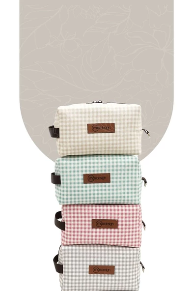 MORDESİGN Bebek Bakım Çantası Organizeri, Islak/Kuru, Kirli/Temiz Çamaşır, Bebek Bezi Çantası, Gingham Serisi - 5