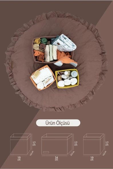 MORDESİGN 3'lü Çekmece İçi Dolap Çamaşır Düzenleyici, Çocuk Odası Katlanabilir Saklama Kutusu Seti, Organizer - 6