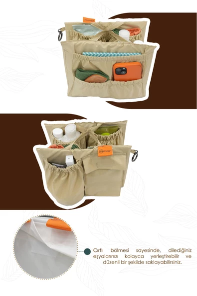 MORDESİGN Bebek Bakım Çanta Organizeri, 9 Cepli Çok Amaçlı Düzenleyici, Bag Organizer Serisi, Small - 5