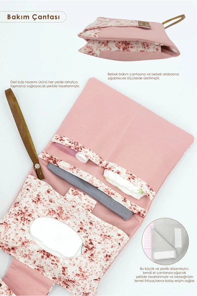 MORDESİGN Yenidoğan Bebek Bakım Çeyiz Seti; Bebek Hediyesi, Anne Bebek Organizer, Bebek Hediye Kutusu, Pudra - 4