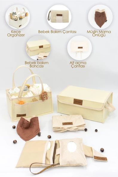 MORDESİGN Yenidoğan Bebek Bakım Çeyiz Seti Bebek Hediyesi, Anne Bebek Organizer, Bebek Hediye Kutusu