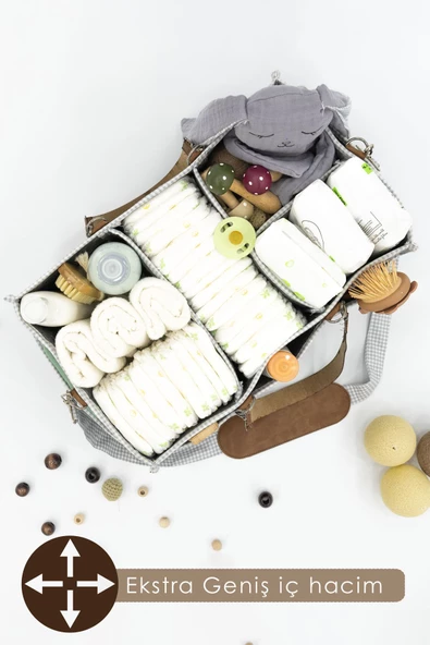 MORDESİGN Xl Büyük Boy, Çok Amaçlı Kalın Keçe Anne Bebek Bakım Çantası, Dolap Içi Organizer, Scotch Serisi - 4