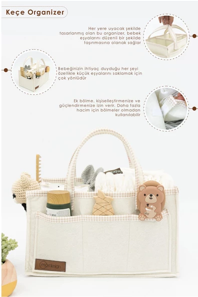 MORDESİGN Yenidoğan Bebek Bakım Çeyiz Seti Bebek Hediyesi, Anne Bebek Organizer, Bebek Hediye Kutusu - 2