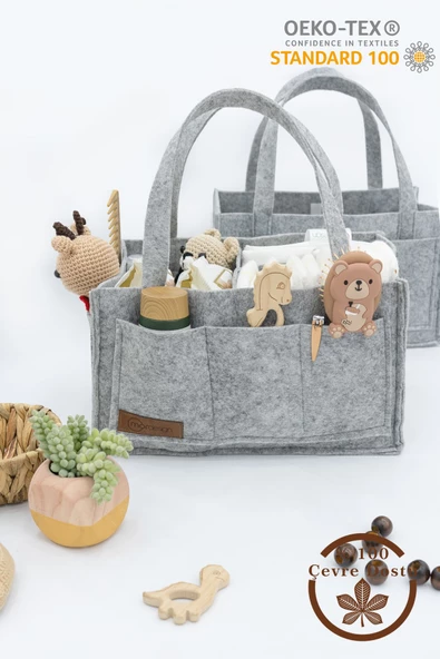 MORDESİGN Keçe Anne Bebek Bakım Çantası Yenidoğan Alt Açma Değiştirme Için Organizer Taşınabilir Düzenleyici