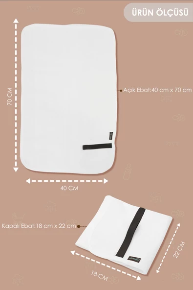 MORDESİGN Bebek Alez Alt Açma, Sıvı Geçirmez Alez Alt Değiştirme, 5'li Bakım Örtüsü Basic Serisi, Beyaz - 2