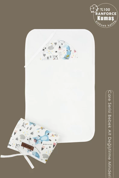 MORDESİGN Bebek Çanta Alt Açma Minderi, Alt Değiştirme Pedi, Taşınabilir Bakım Örtüsü Care Tilki Serisi