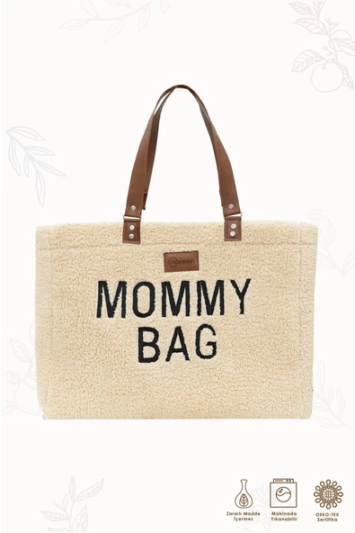 MORDESİGN Mommy Bag,Anne Bebek Bakım Çantası,Cüzdan Hediyeli, XL Büyük Boy,Kadın Çantası,Morteddy Serisi - 5