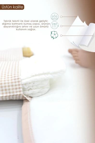 MORDESİGN Bebek Çanta Alt Açma Minderi, Alt Değiştirme Pedi, Taşınabilir Bakım Çantası, Clutch Seri,kahverengi - 4