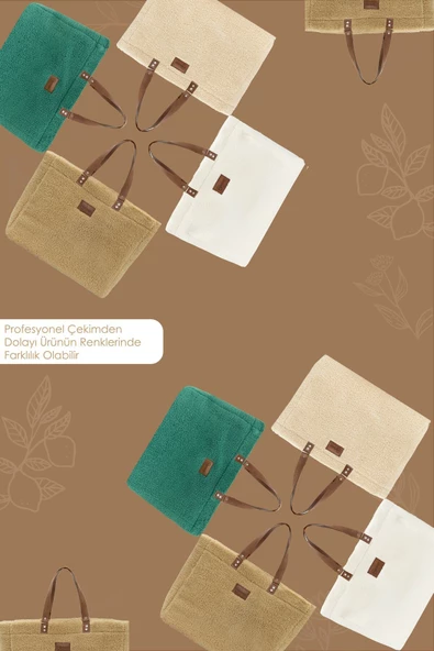 MORDESİGN Teddy Bag,Anne Bebek Bakım Çantası, Cüzdan Hediyeli, XL Büyük Boy, Kadın Çantası, Morteddy Serisi - 6