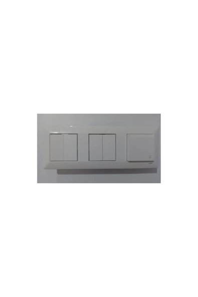 Beyaz 3lü Set Komütatör(İKİLİ ANAHTAR) Komütatör(İKİLİ ANAHTAR) Kapaklı Priz