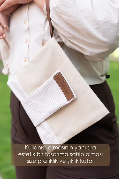 MORDESİGN Bebek Alt Açma Bakım Çantası, Anne Bebek Organizeri, Yıkanabilir, Kir Tutmaz, Junior Serisi, Bej - 3