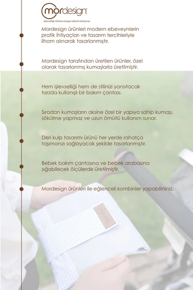MORDESİGN Bebek Alt Açma Bakım Çantası, Anne Bebek Organizeri, Yıkanabilir, Kir Tutmaz, Junior Serisi, Turuncu - 6