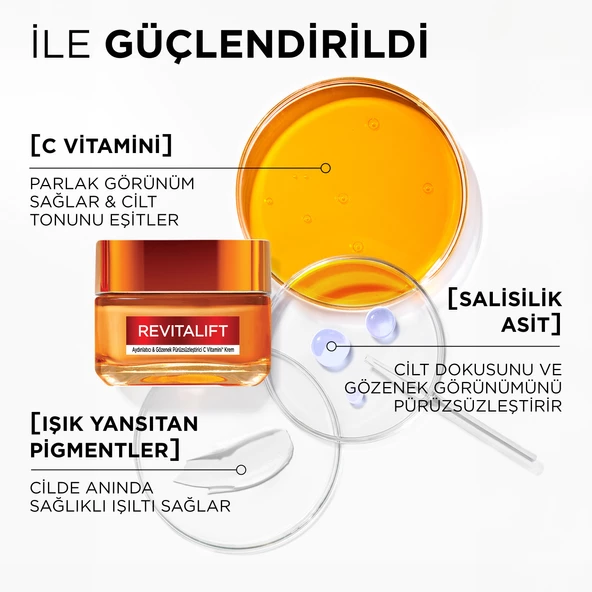 L'Oréal Paris Revitalift Clinical Aydınlatıcı & Gözenek Pürüzsüzleştirici C Vitamini Krem 50 ml - 5