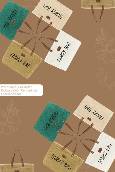 MORDESİGN Teddy Bag,Anne Bebek Bakım Çantası, Cüzdan Hediyeli, XL Büyük Boy, Kadın Çantası, Morteddy Serisi - 6