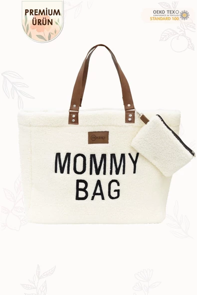 MORDESİGN Mommy Bag, Anne Bebek Bakım Çantası, Cüzdan Hediyeli, XL Büyük Boy, Kadın Çantası, Morteddy Serisi