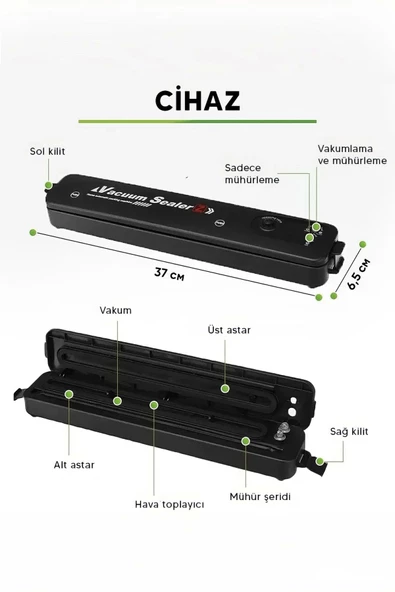 Gıda Vakum Ve Mühürleme Makinesi- Yiyecek Tazeliği Koruma Ev Ve Restoran İçin - 3