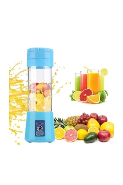 Portatif Taşınabilir380 Ml Usb Şarjlı Mavi El Blender - 2