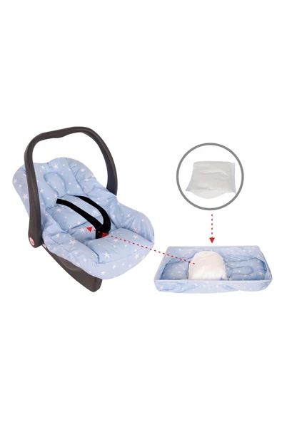 SEVİ BEBE Bel Destekli Ana Kucağı Örtüsü Art-61 Mavi Yıldız - 3