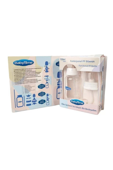 BABYTİME Bt084 Fonksiyonel Pp Biberon 150 ml - Eller Serbest Biberon