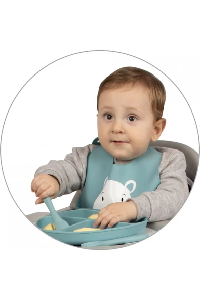 SEVİ BEBE Silikon Çatal ve Kaşık Seti Gri - 4