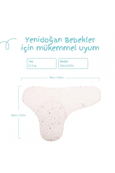SEVİ BEBE 0 -3 AY Desenli  Kundak %100 Pamuk - YENİ - 2