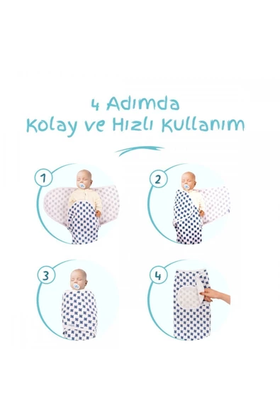 SEVİ BEBE Mommyslab Mağaza 0 -3 Ay Desenli Yeni Sezon Kundak %100 Pamuk - Yeni - 3