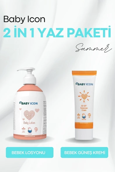 BABY İCON 2 in 1 İkili Yaz Seti Bebek Losyonu & Bebek Güneş Kremi