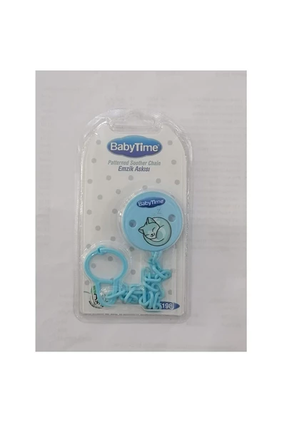 BABYTİME Desenli Emzik Askısı Mavi Bt198