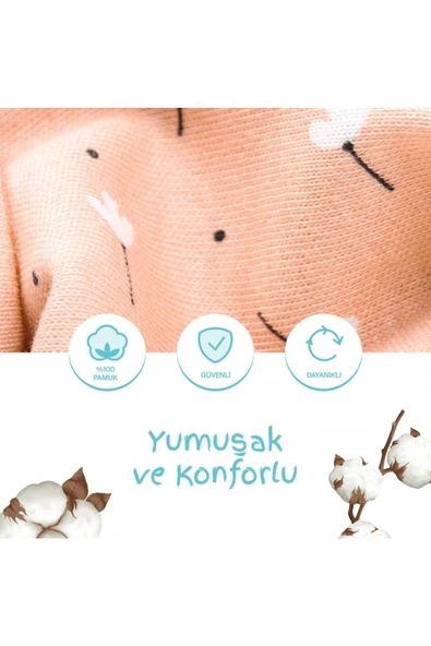 SEVİ BEBE 0 -3 Ay Desenli Yeni Sezon Kundak Pamuk  Yeni - 2