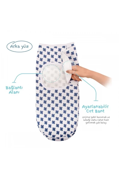 SEVİ BEBE Mommyslab Mağaza 0 -3 Ay Desenli Yeni Sezon Kundak %100 Pamuk - Yeni - 6