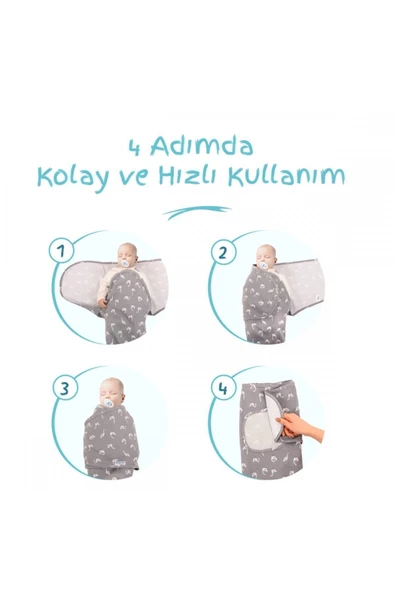 SEVİ BEBE 0 -3 AY Desenli Yeni Sezon Kundak %100 Pamuk - YENİ - 3