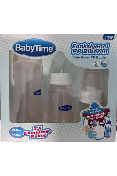 BABYTİME Bt-090 Fonksiyonel Pp Biberon Seti 250 Ml + 150 Ml