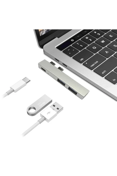 Pro Air Için 2x Usb 3.0 Type-c Şarj Hub Adaptör Çevirici