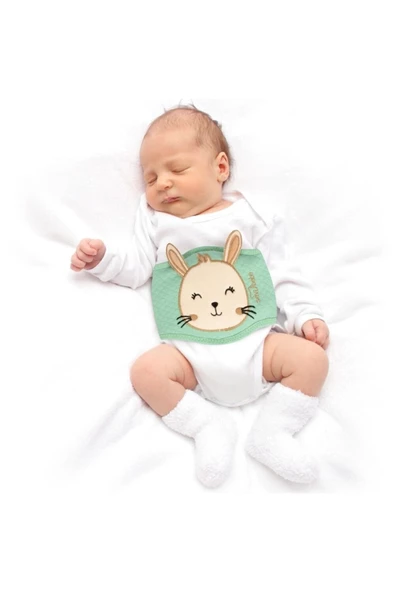Sevi Bebe Gaz Giderici Kiraz Çekirdekli Patik+gaz Giderici Kiraz Çekirdekli Bebek Bel Bandı Set - 4