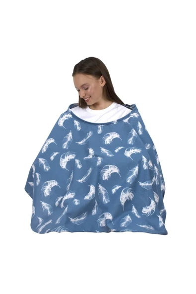 SEVİ Bebe Tokalı Emzirme Örtüsü Tüy Desen - 2