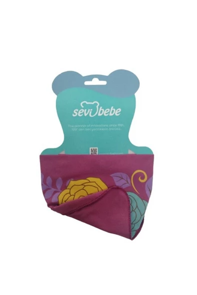 SEVİ BEBE Fular Önlük Lila Çiçekli