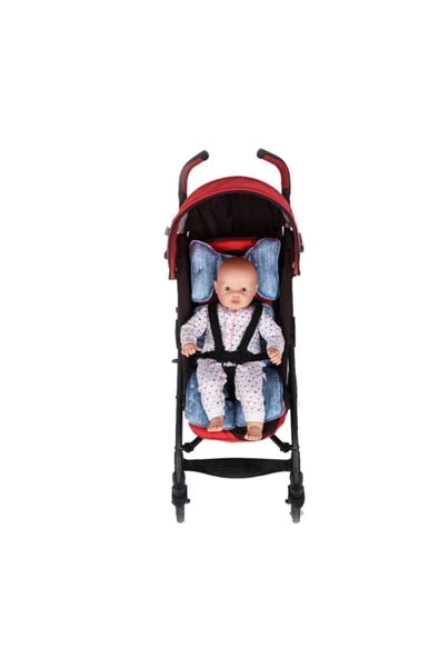 SEVİ BEBE Gri Kot Desen Puset ve Oto Koltuğu Minderi - 3
