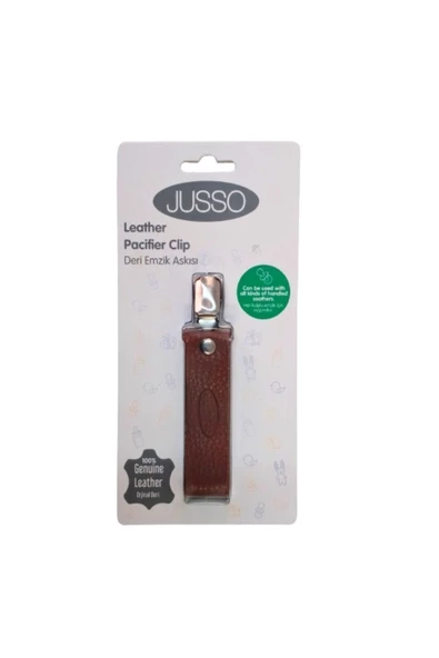 Jusso Deri Korumalı Metal Klipsli Emzik Askısı Koyu Kahve - 3