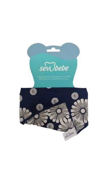 SEVİ BEBE Fular Önlük Mavi Desenli