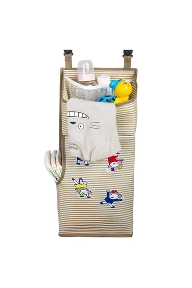 MAYA HOME Beşik Organizer & Bebek Odası Organizer 50cm X 20cm X 13cm - Kahve