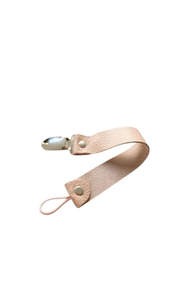 JUSSO Deri Korumalı Metal Klipsli Emzik Askısı Somon - 2