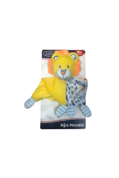 JUSSO Toys Peluşlu Ağız Mendili - Sarı Aslan