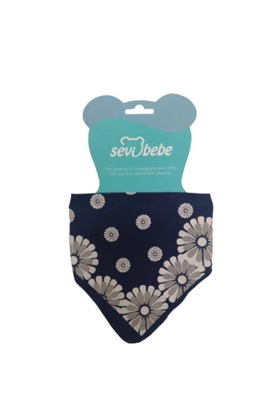 SEVİ BEBE Fular Önlük Mavi Desenli - 2