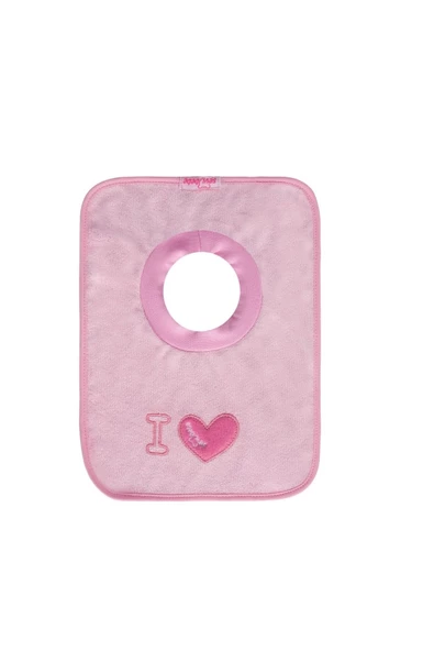 SEVİ BEBE Unisex Bebek Pembe Yakalı Havlu Önlük