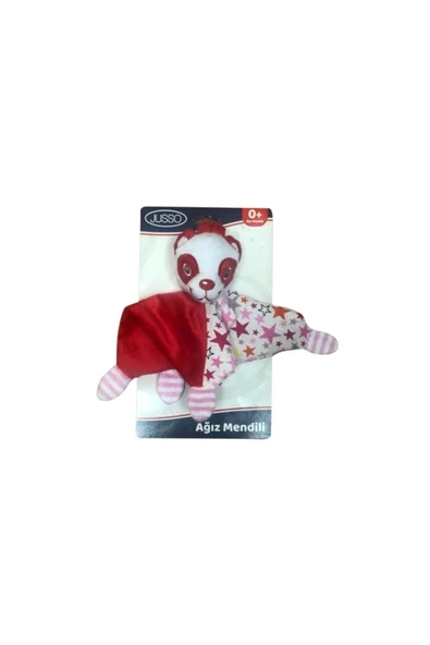 JUSSO Toys Peluşlu Ağız Mendili - Kırmızı Panda