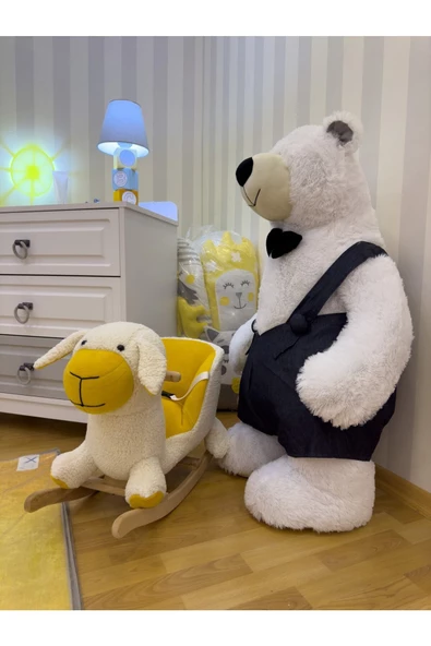 EĞİTİCİ AHŞAPLAR Eğitici Peluş Sallanan Ahşap Sandalye, Sallanan At 2 Yıl Garantili - 6